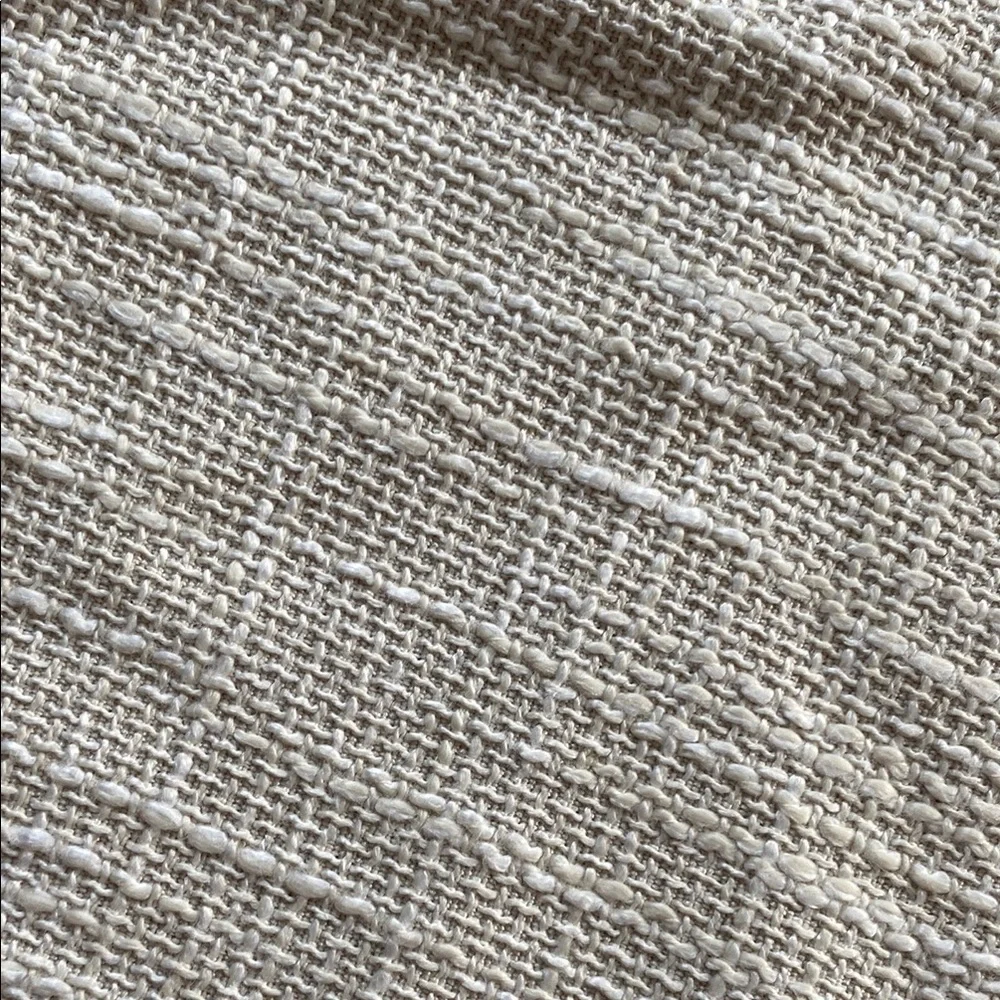 Max Studio Cream and Blue Textured Fabric Pillow Cover